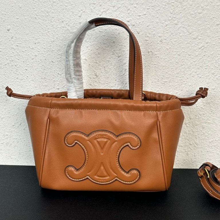 CELINE High Quality Tote Bag Leather Braided Stitched Logo Large Capacity Crossbody Shoulder Strap Handbag 22x17x15cm LB111