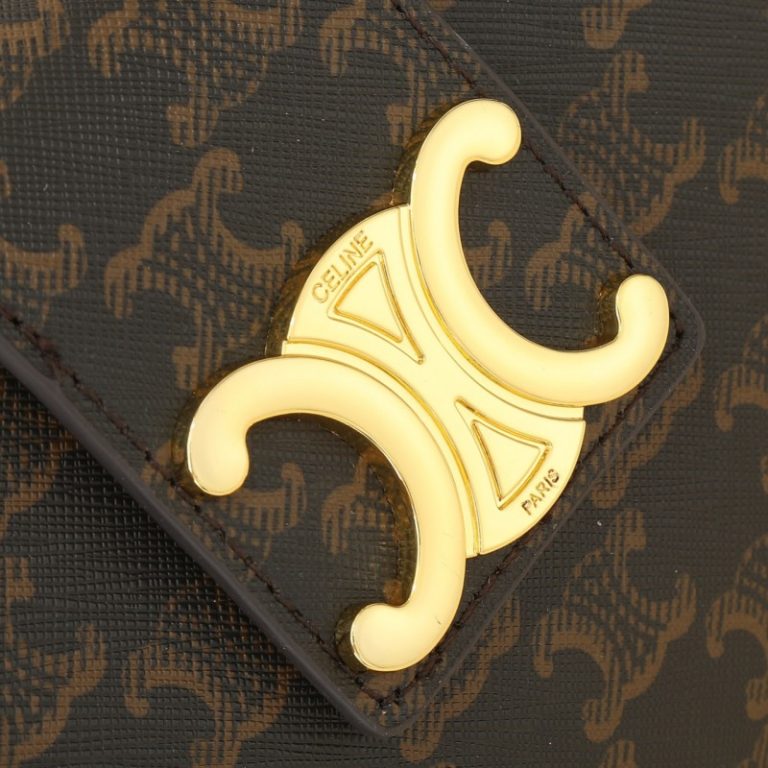 CELINE High Quality Underarm Bag Zipper Small Capacity Chain Crossbody Bag Buckle Letter Print 23x14cm LB112 (7)