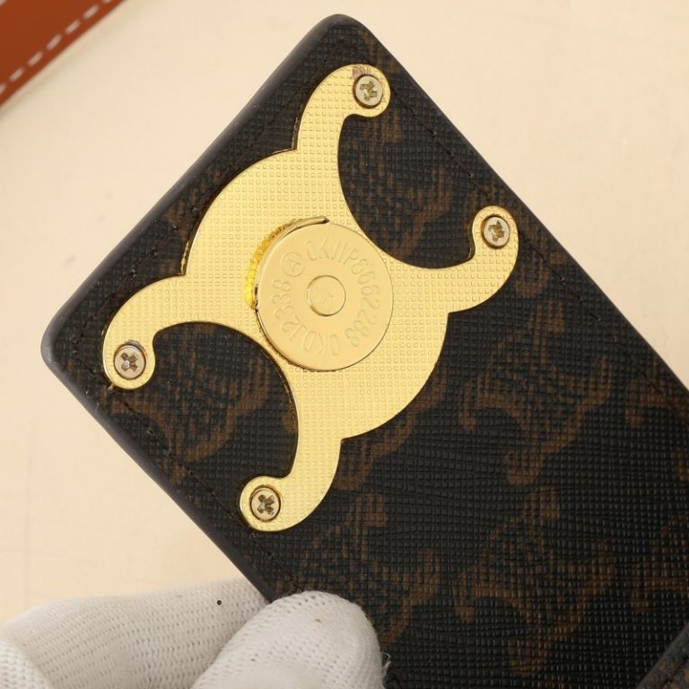 CELINE High Quality Underarm Bag Zipper Small Capacity Chain Crossbody Bag Buckle Letter Print 23x14cm LB112 (9)