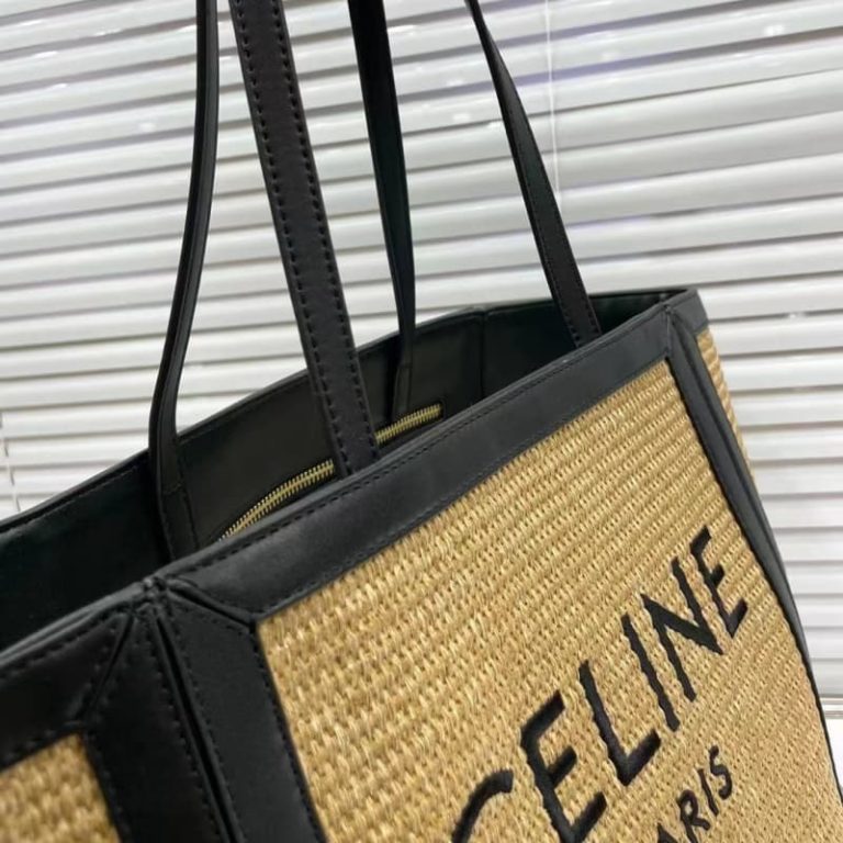 CELINE STRAW SHOPPING BAG-4