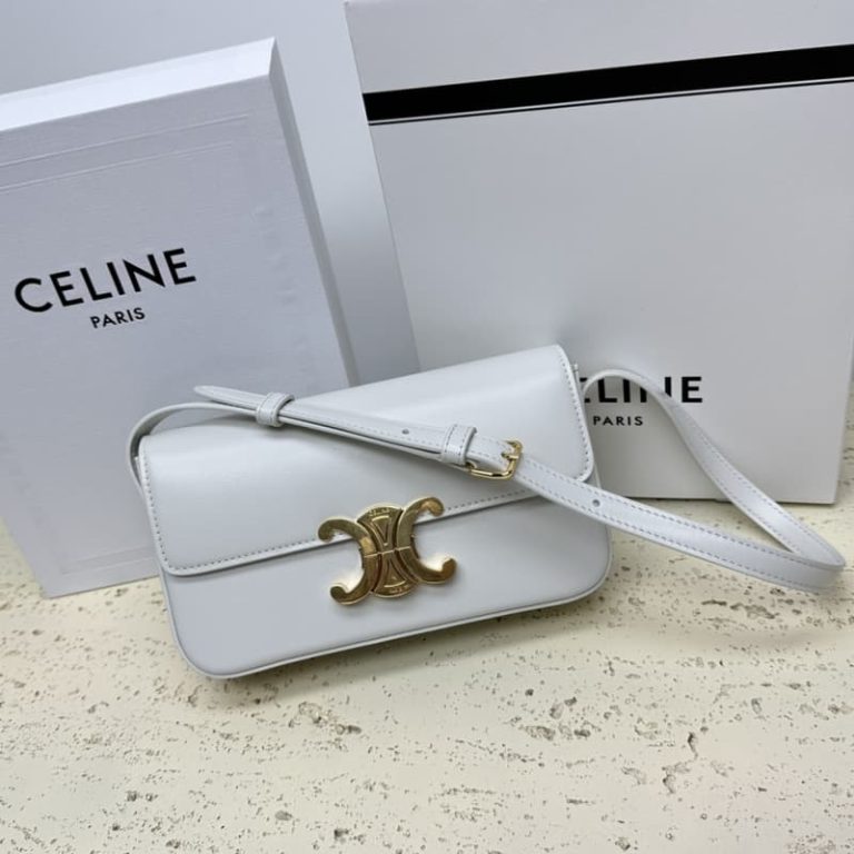 Celine Triomphe Shiny Cowhide Leather Underarm Bag-1