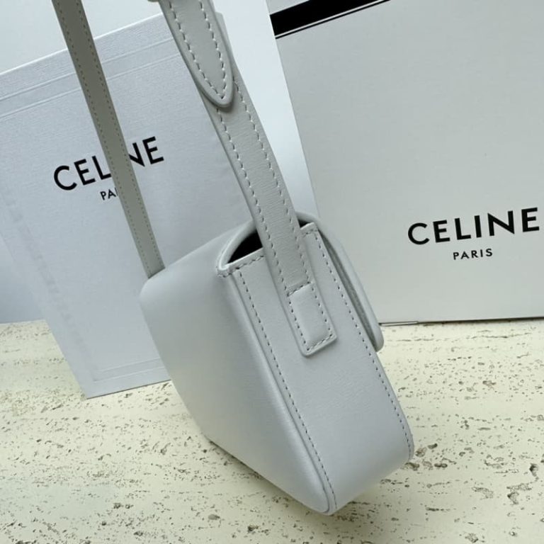 Celine Triomphe Shiny Cowhide Leather Underarm Bag-2