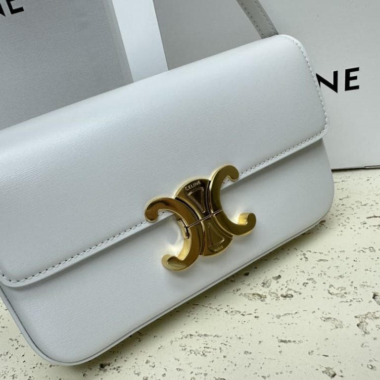 Celine Triomphe Shiny Cowhide Leather Underarm Bag-3