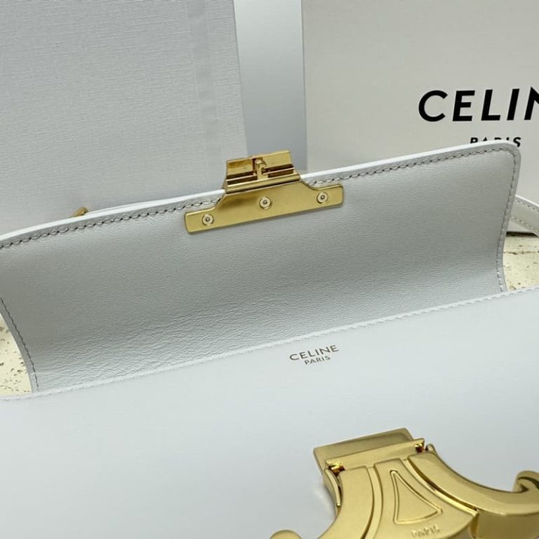 Celine Triomphe Shiny Cowhide Leather Underarm Bag-4
