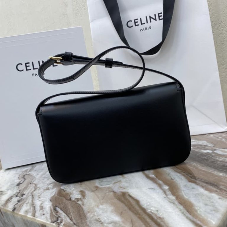 Celine Triomphe Shiny Cowhide Leather Underarm Bag-5