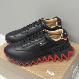 Christian Louboutin Men Women Loubishark leather sneakers SH109