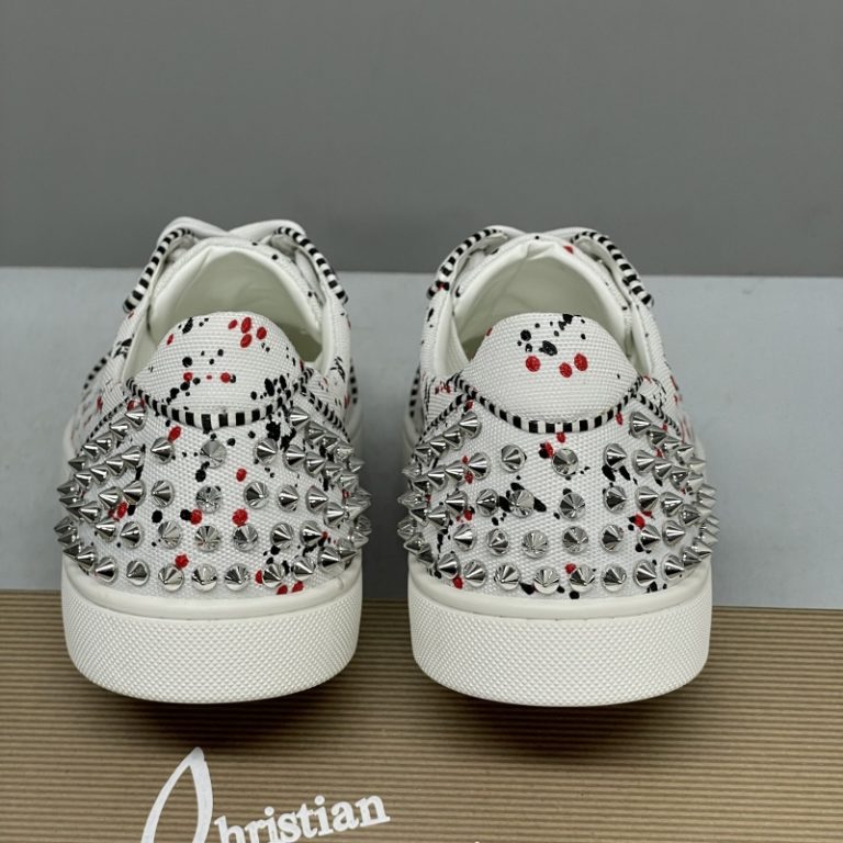 Christian Louboutin top quality canvas spikes flat walking shoes1