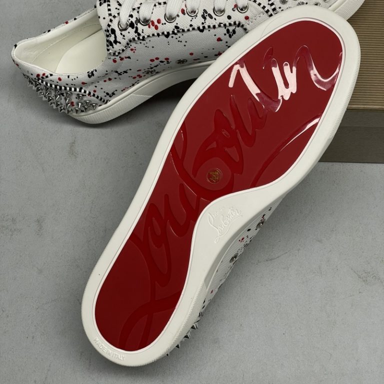Christian Louboutin top quality canvas spikes flat walking shoes3