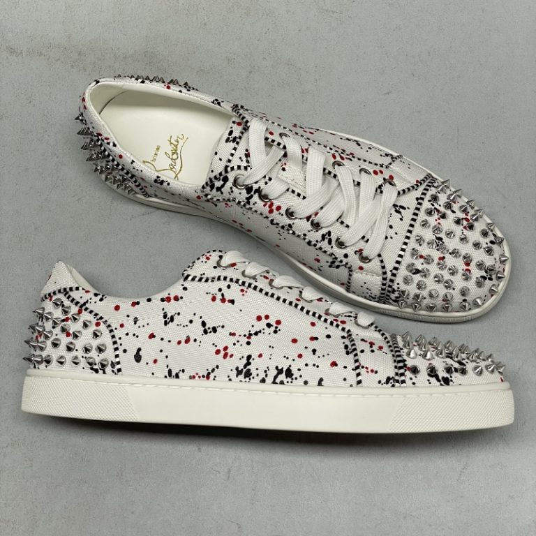 Christian Louboutin top quality canvas spikes flat walking shoes4