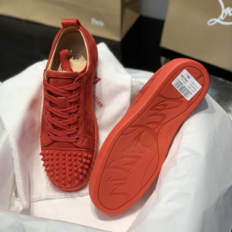 Christian Louboutin top quality red velvet spikes 2