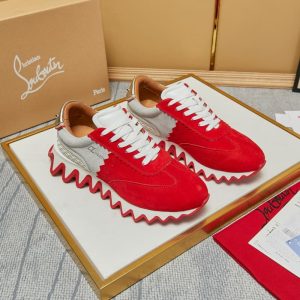 Christian Louboutin top quality red white stitching sneaker Nastroshark SH131