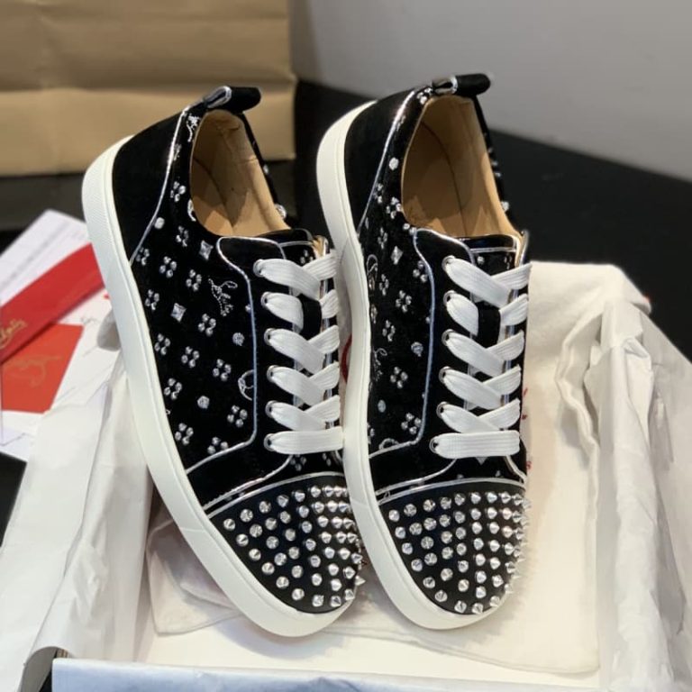 Christian Louboutin women studded high top sneakers-2