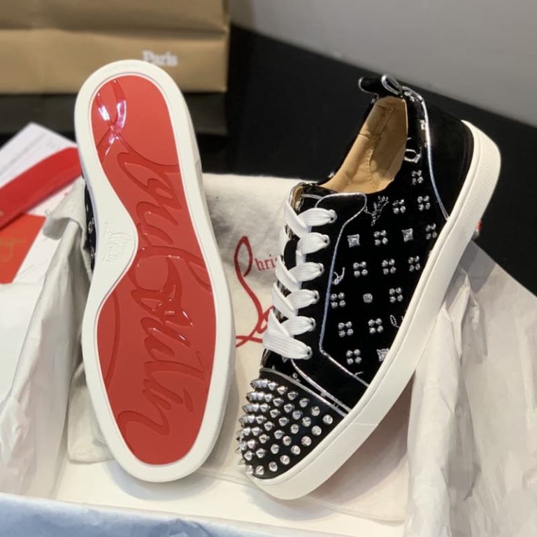 Christian Louboutin women studded high top sneakers-3