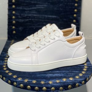 Christian Louboutin's women Men black white leather platform dress shoes SH059