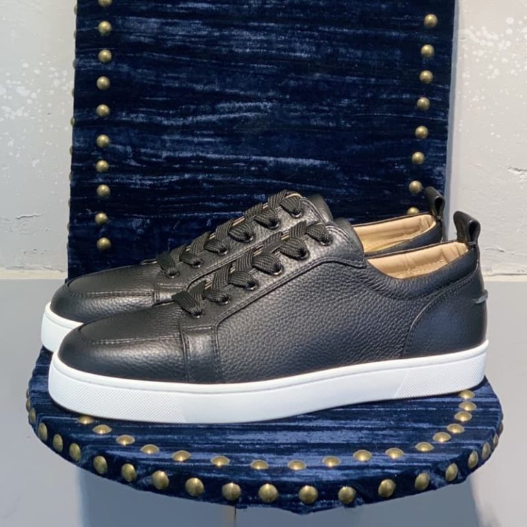 Christian Louboutin's wome Men black white leather platform dress shoes-2