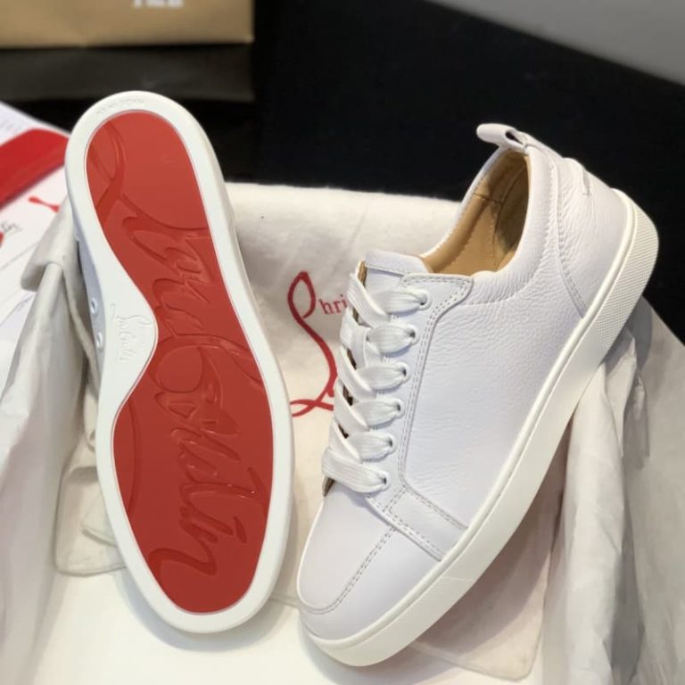 Christian Louboutin's wome Men black white leather platform dress shoes-3