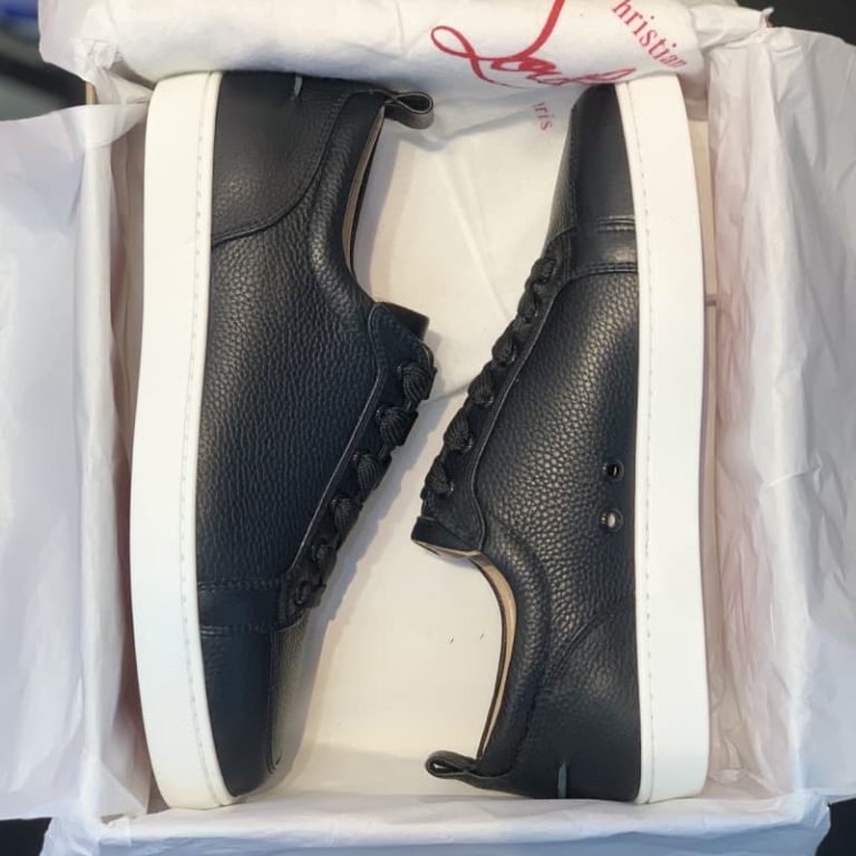 Christian Louboutin's wome Men black white leather platform dress shoes-4