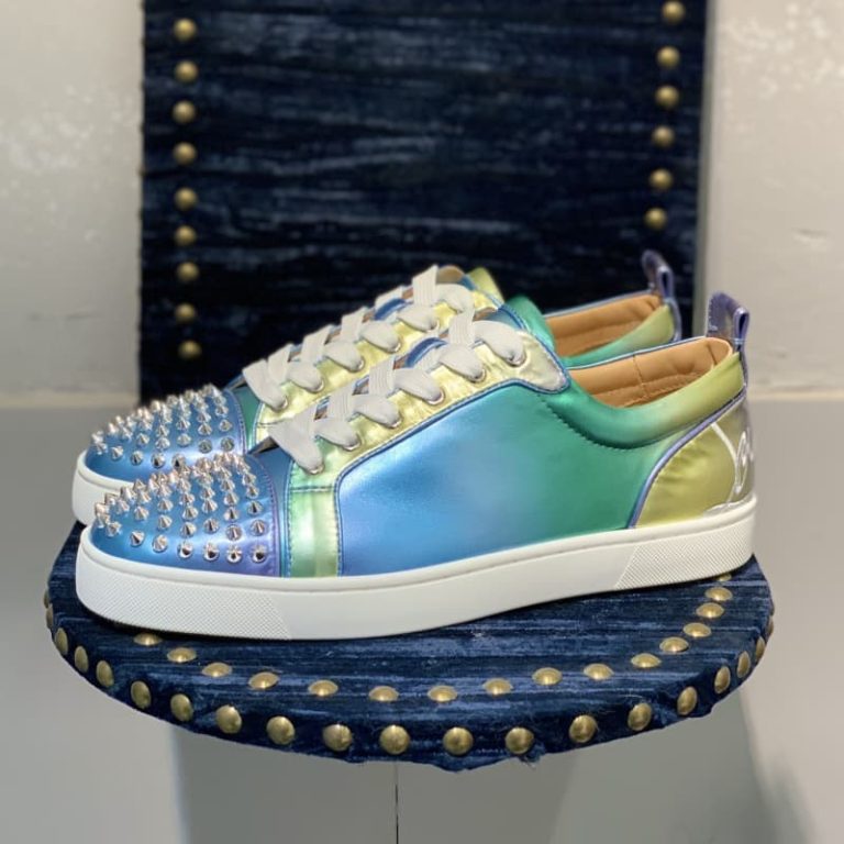 Christian Louboutin’s women Spike Accents Patent Leather Sneakers-1