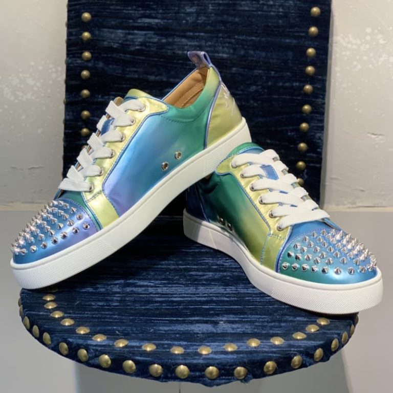 Christian Louboutin’s women Spike Accents Patent Leather Sneakers-2