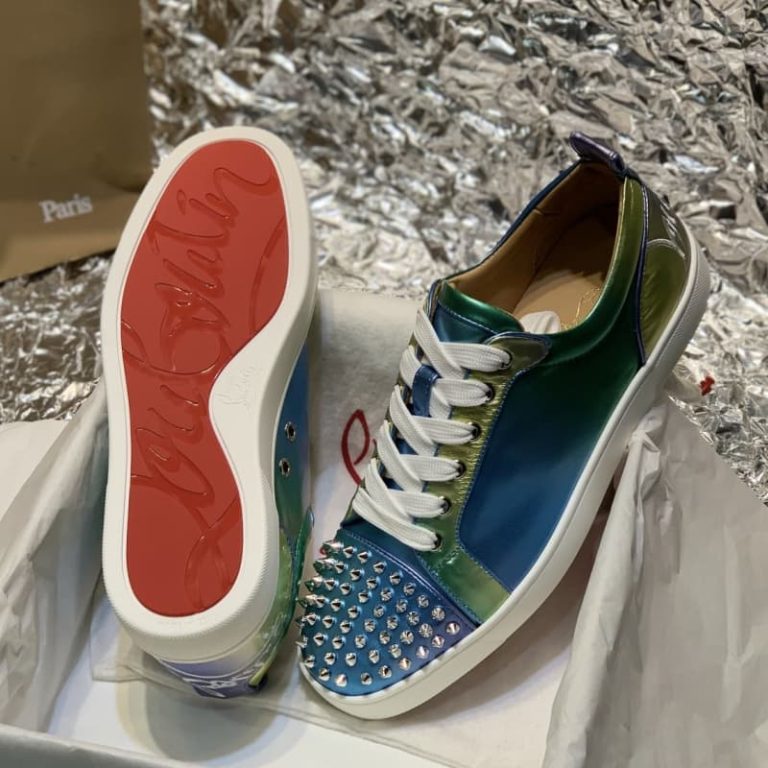 Christian Louboutin’s women Spike Accents Patent Leather Sneakers-3