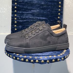 Christian Louboutin best quality women men Black suede Sneakers Dress Shoes SH066