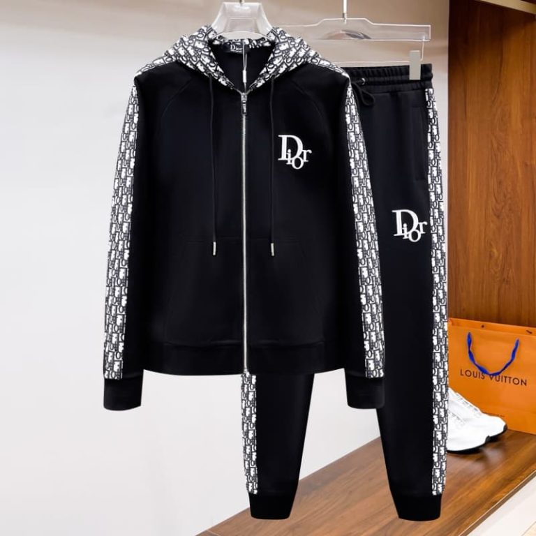 Dior side logo Full Zip Long tracksuits-5