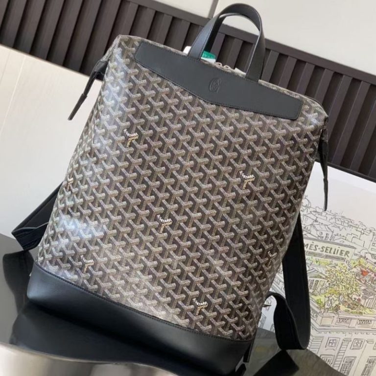 Goyard Best Quality Dogtooth Pattern Backpack Drawstring Handle Multiple Pockets Large Capacity 33x14x43cm LB182 (10)