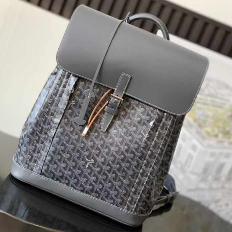 Goyard Best Quality Dogtooth Pattern Backpack Drawstring Handle Multiple Pockets Large Capacity 39x15