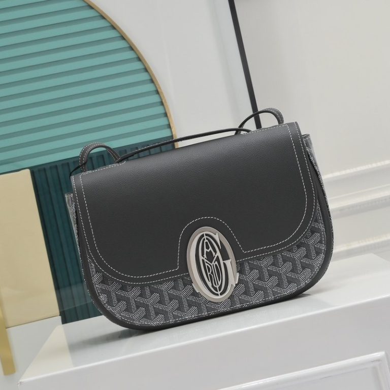 Goyard Best Quality Goyardine Canvas Calfskin Flap Crossbody Bag 26x18x8cm LB171 (1)
