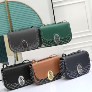 Goyard Best Quality Goyardine Canvas Calfskin Flap Crossbody Bag 26x18x8cm LB171