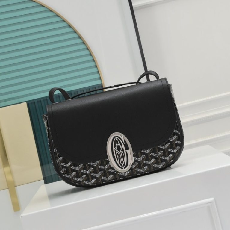 Goyard Best Quality Goyardine Canvas Calfskin Flap Crossbody Bag 26x18x8cm LB171 (2)