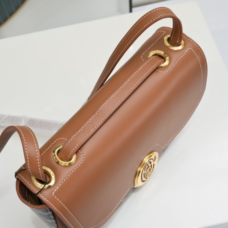 Goyard Best Quality Goyardine Canvas Calfskin Flap Crossbody Bag 26x18x8cm LB171 (3)