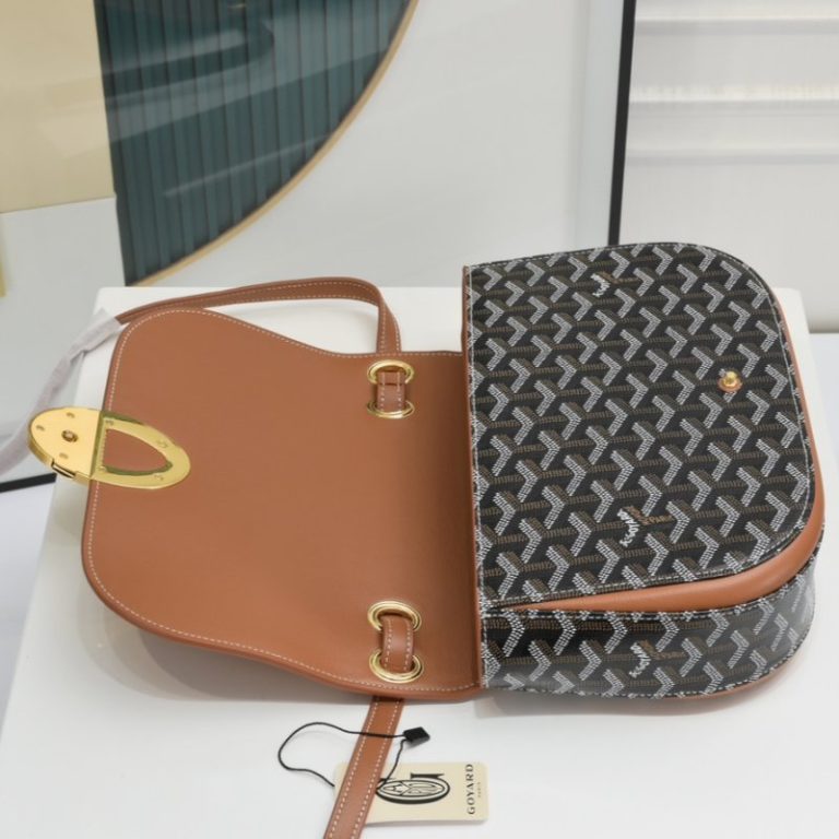 Goyard Best Quality Goyardine Canvas Calfskin Flap Crossbody Bag 26x18x8cm LB171 (5)