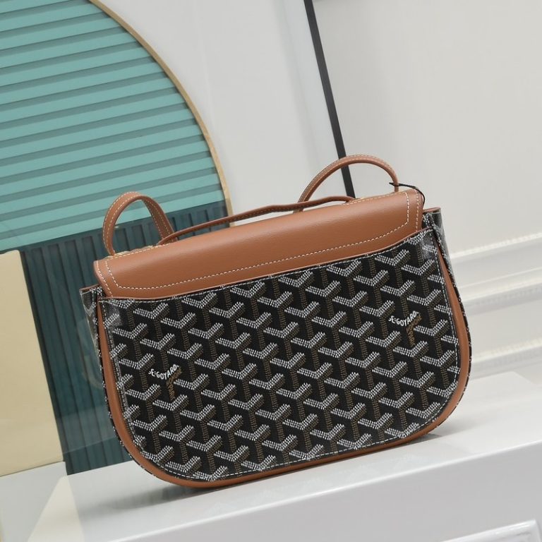 Goyard Best Quality Goyardine Canvas Calfskin Flap Crossbody Bag 26x18x8cm LB171 (6)