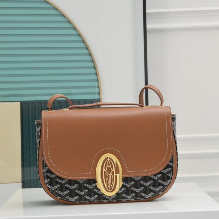Goyard Best Quality Goyardine Canvas Calfskin Flap Crossbody Bag 26x18x8cm LB171 (7)