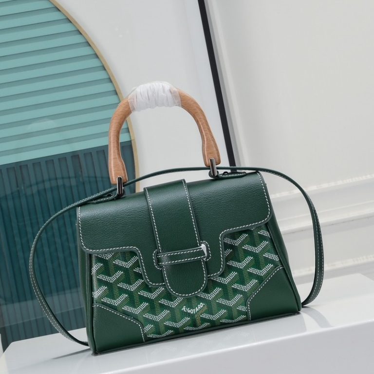 Goyard Best Quality Leather Mini Saigon With Wooden Handle Flap 20x8x15cm LB173 (7)