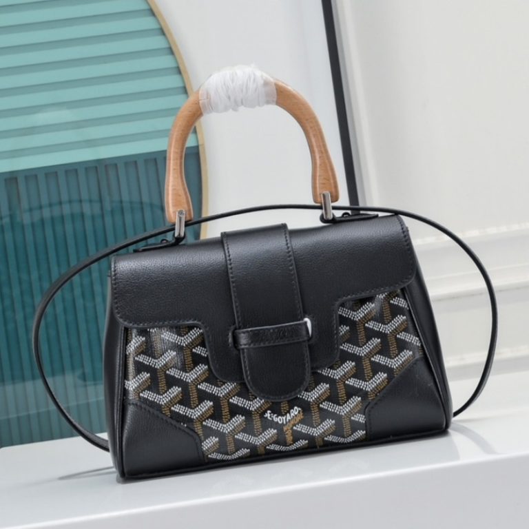 Goyard Best Quality Leather Mini Saigon With Wooden Handle Flap 20x8x15cm LB173 (8)