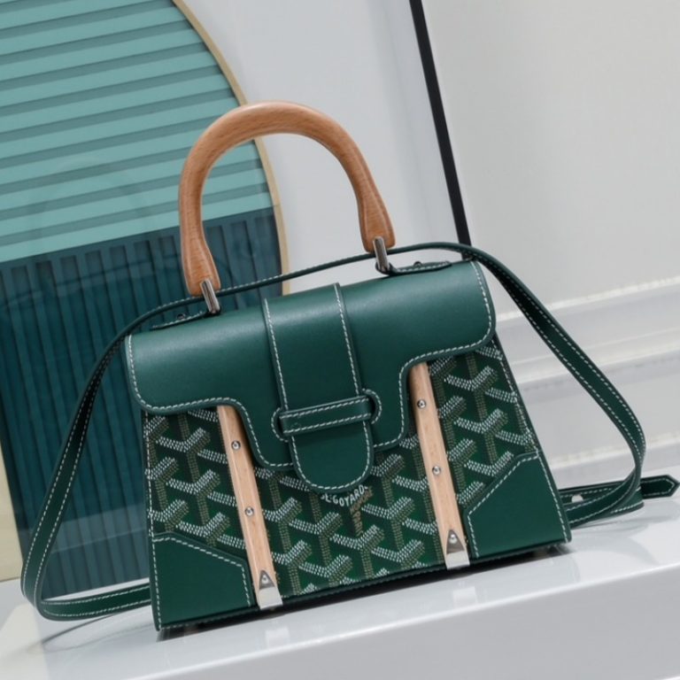 Goyard Best Quality Leather Saigon Mini Wooden Handle Handbag Crossbody Shoulder Strap 22x14x9cm LB174 (11)