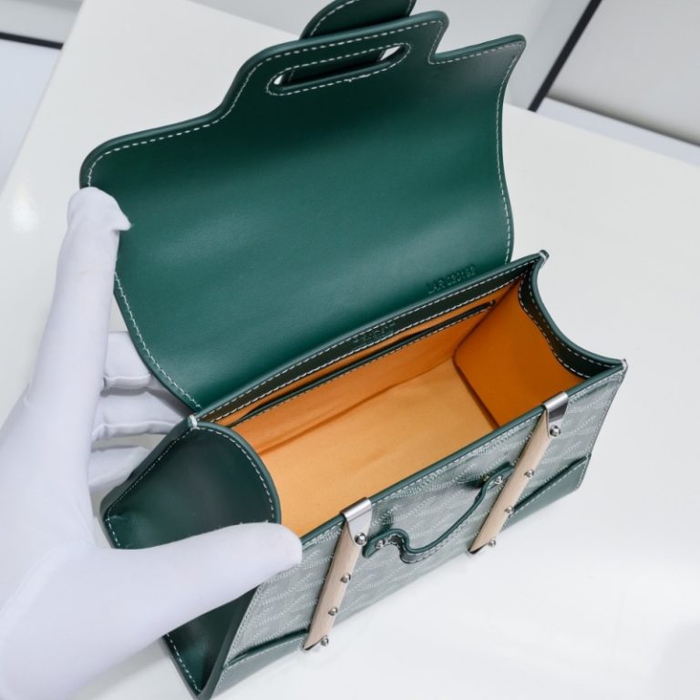 Goyard Best Quality Leather Saigon Mini Wooden Handle Handbag Crossbody Shoulder Strap 22x14x9cm LB174 (7)