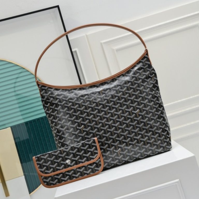 Goyard Best Quality Women Boheme HoBo Dog Tooth Shape Shoulder Bag Large Capacity Zipper Handbag 27x15x42cm LB176 (1)