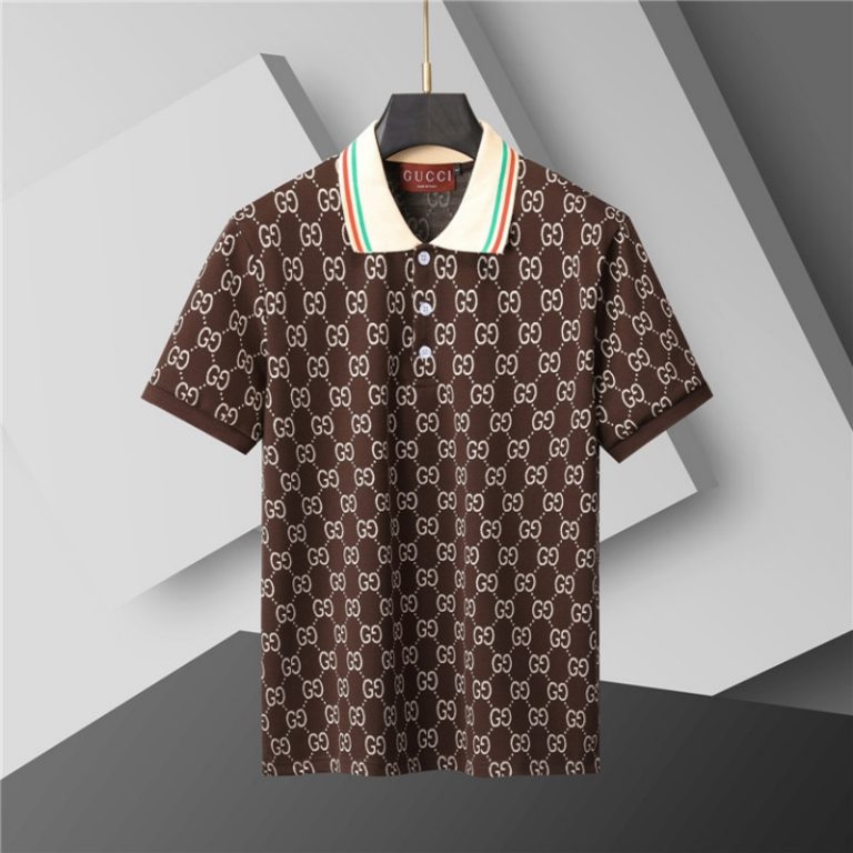 Gucci All Over Logo Short Sleeve Polo Shirt-1