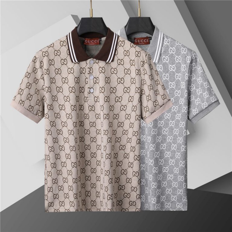 Gucci All Over Logo Short Sleeve Polo Shirt-1