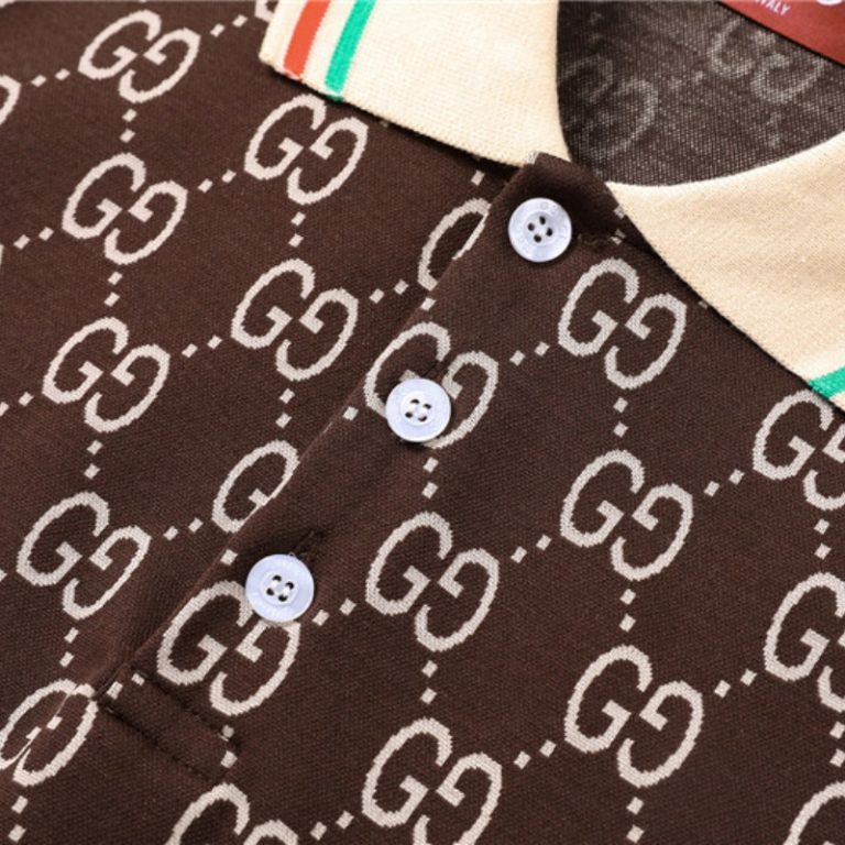 Gucci All Over Logo Short Sleeve Polo Shirt-5