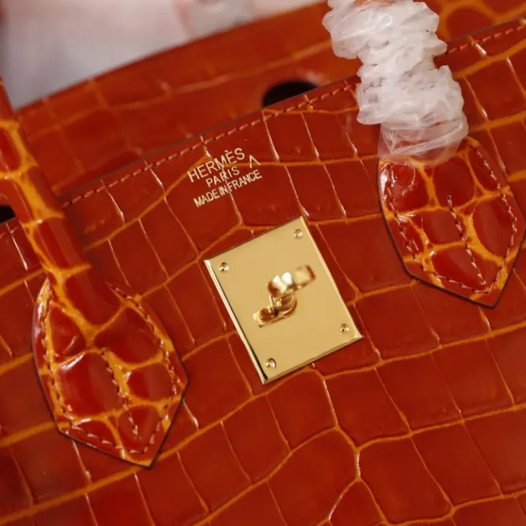 Hermes Birkin Handbag High gloss crocodile pattern-3