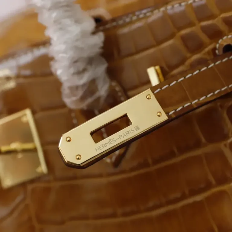Hermes Birkin Handbag High gloss crocodile pattern-3