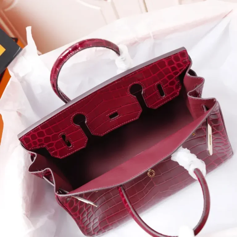 Hermes Birkin Handbag High gloss crocodile pattern-4