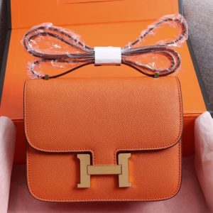 Hermes top quality ladies handbag shoulder bag leather pure steel gold plated buckle decoration 19*5*14.5CM LB205
