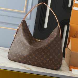V Louis Vuitton high quality soft cow leather bag Snowflake texture exquisite design on floral pattern 41*33*10CM LB151