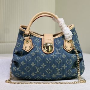 LV Louis Vuitton high quality denim color bag patterned embroidery decorated hand bill shoulder Free conversion 27x20x8CM LB144