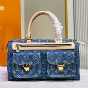 LV Louis Vuitton high quality denim color bag pattern embroidered front zipper plus double pockets 30*25*14CM LB145